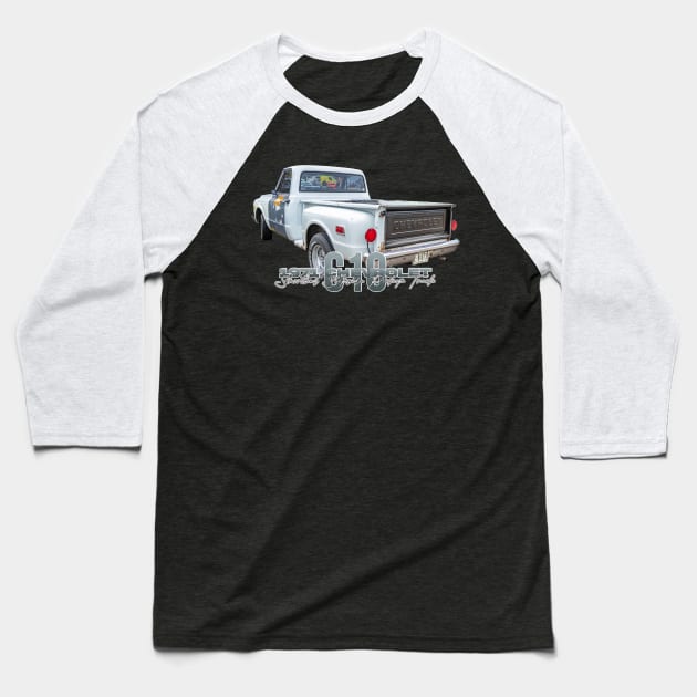 1971 Chevrolet C10 Shortbed Stepside Pickup Truck Baseball T-Shirt by Gestalt Imagery